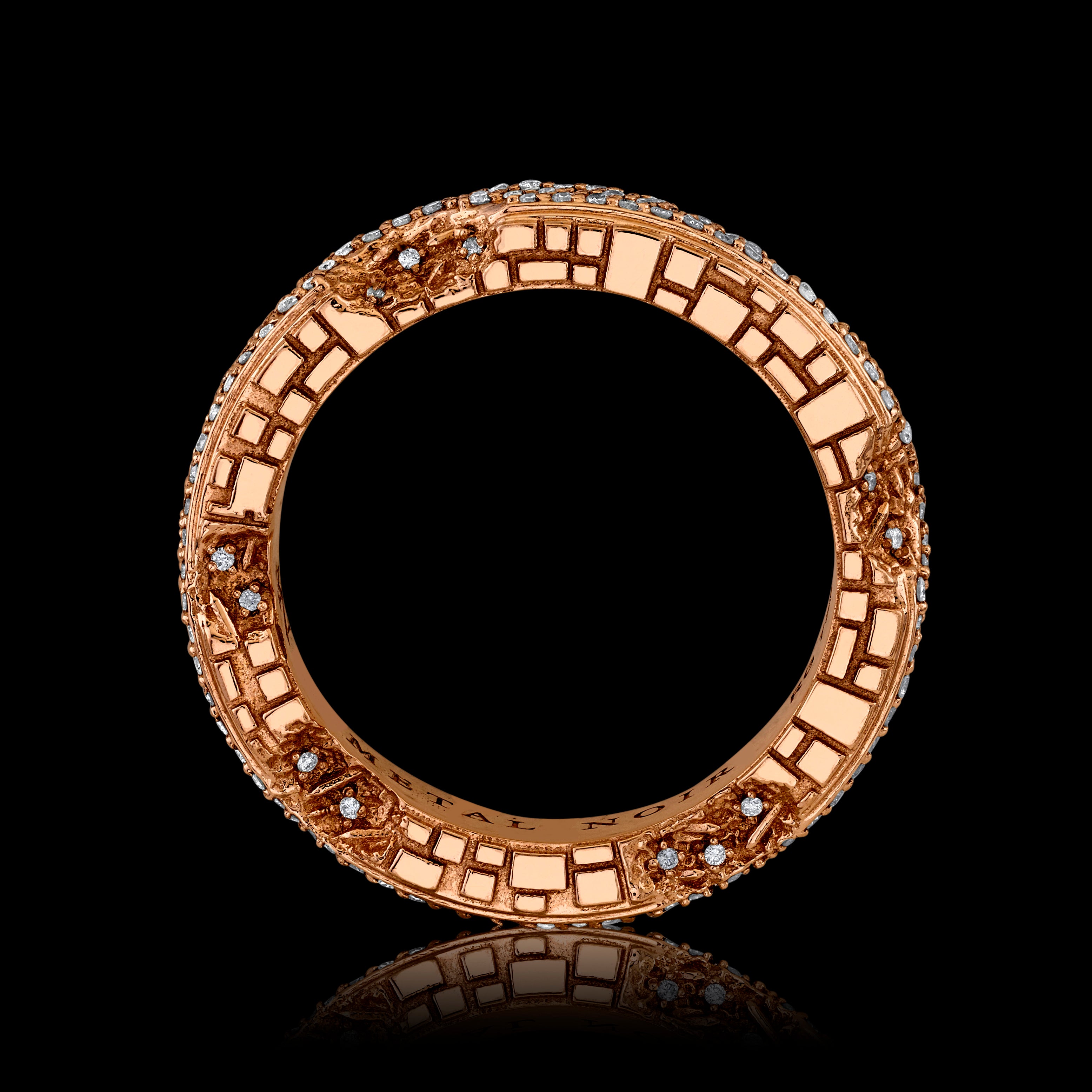 ‘Eroded Architecture’ Ring in solid 18k rose gold with pave set round brilliant diamonds • Edition of 30