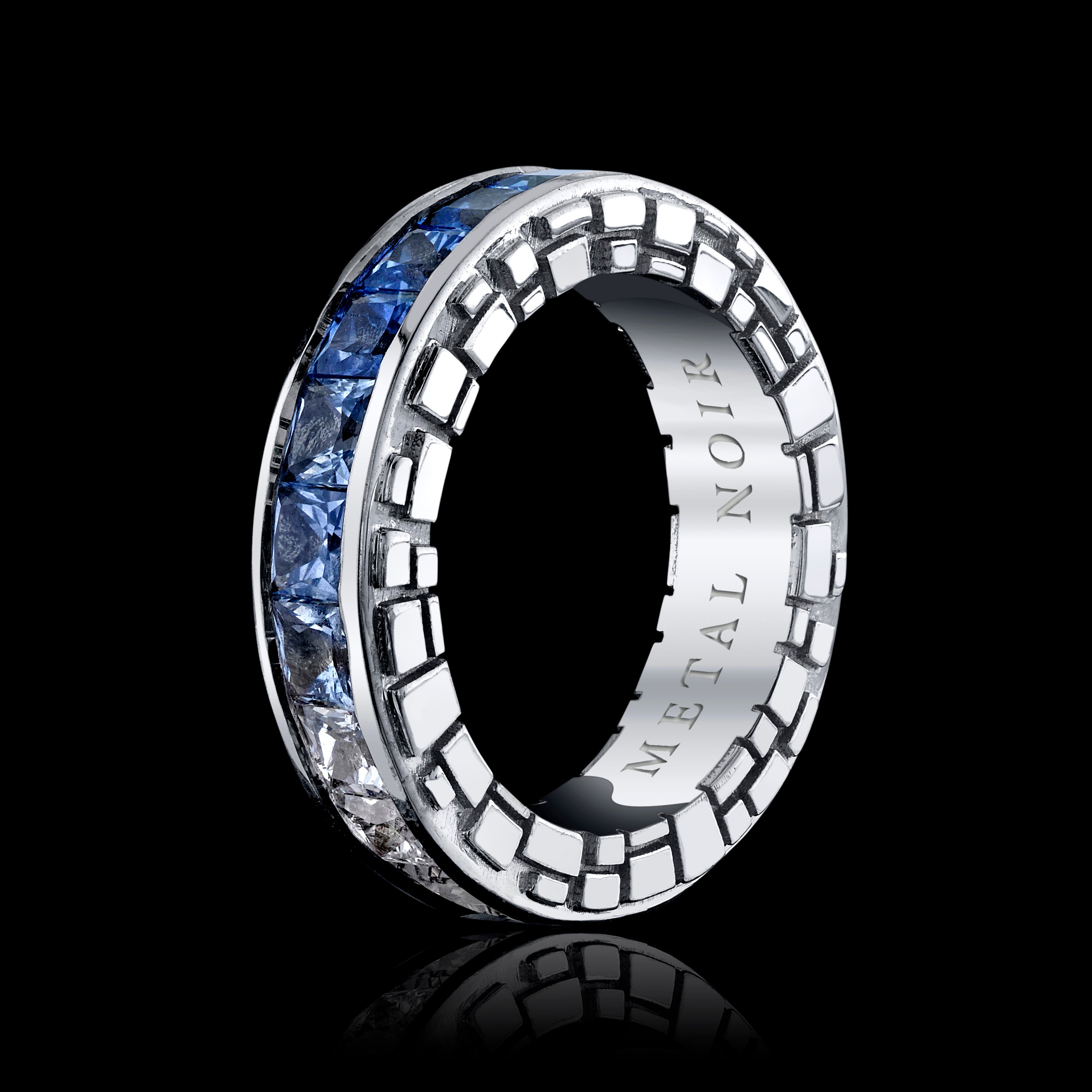 Full Spectrum Collection ‘Nautilus Blue’ 10 Point Princess Cut Ring