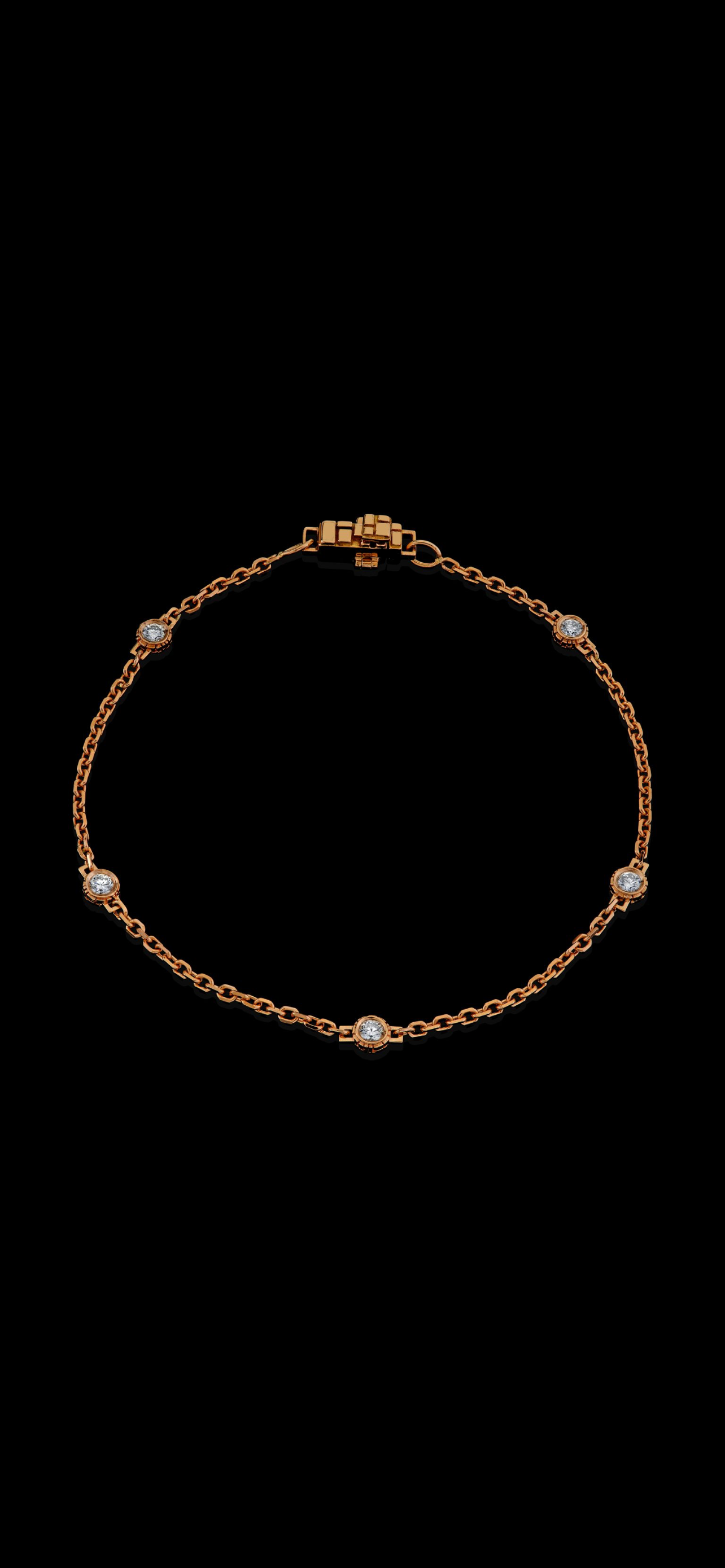 Ultrathin Collection 18k Rose Gold Bezel set Diamond bracelet