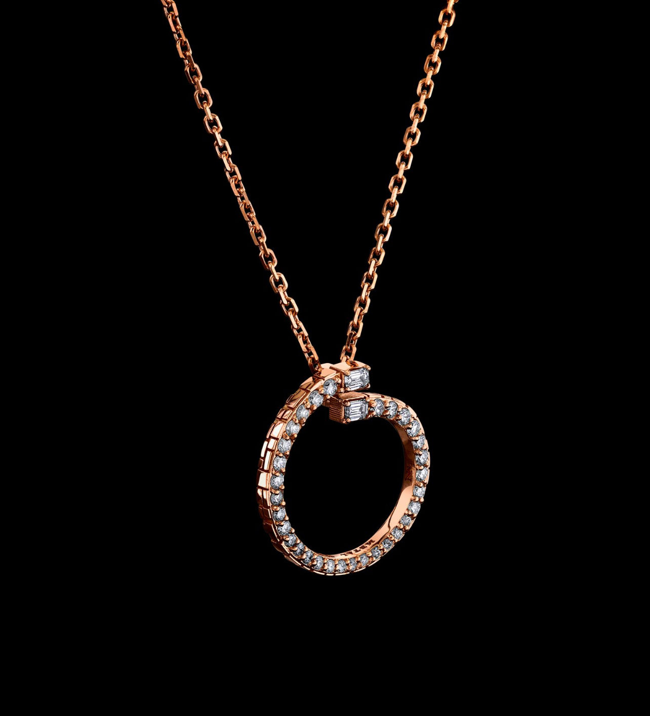 Spiral Collection Large Spiral Necklace with diamonds