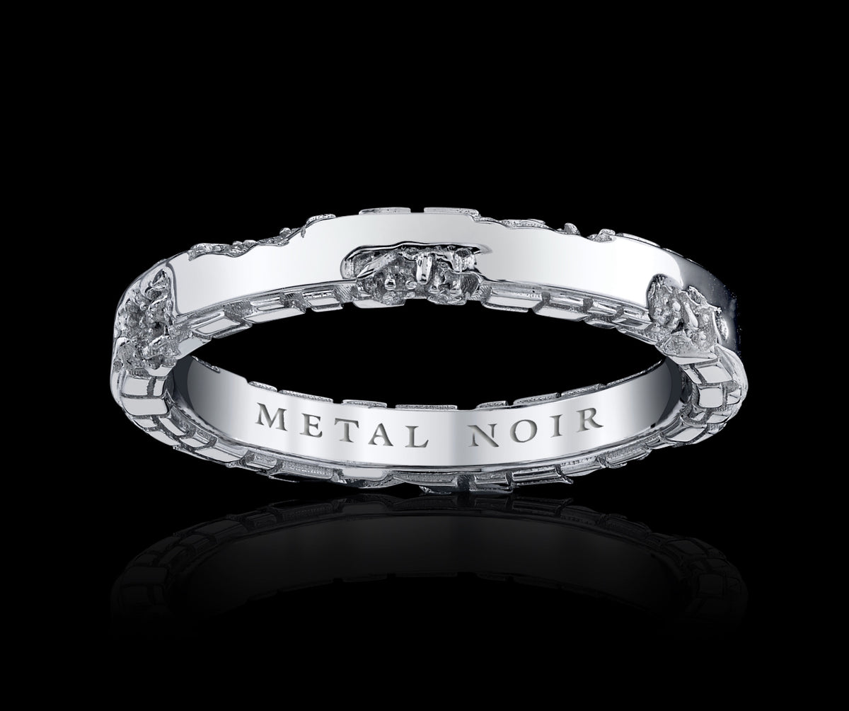 ‘Eroded Architecture’ ULTRATHIN Ring in solid 18k white gold • Edition