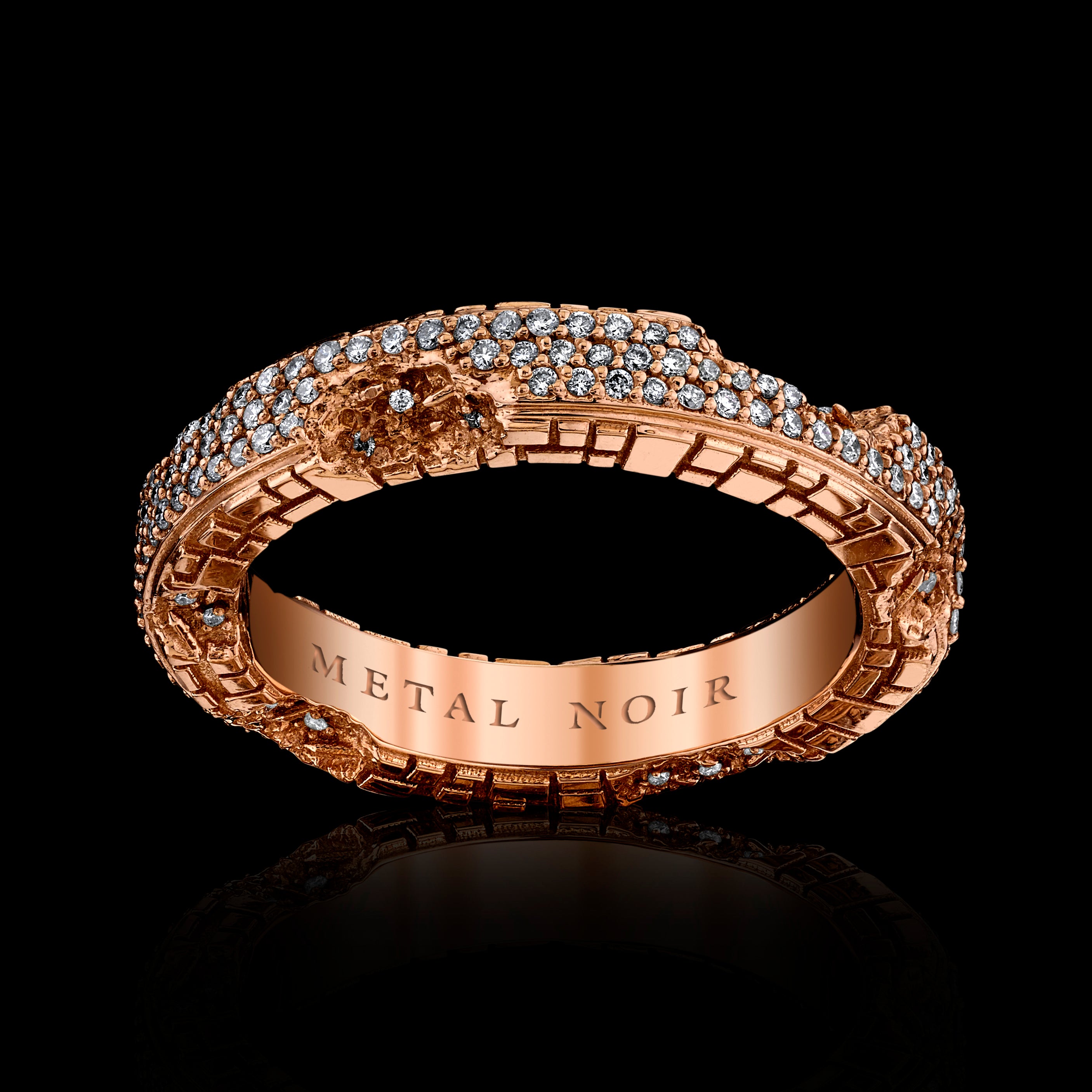 ‘Eroded Architecture’ Ring in solid 18k rose gold with pave set round brilliant diamonds • Edition of 30