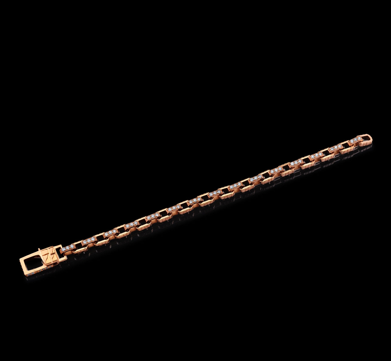Signature Collection ‘XL’ Link Bracelet with diamonds.