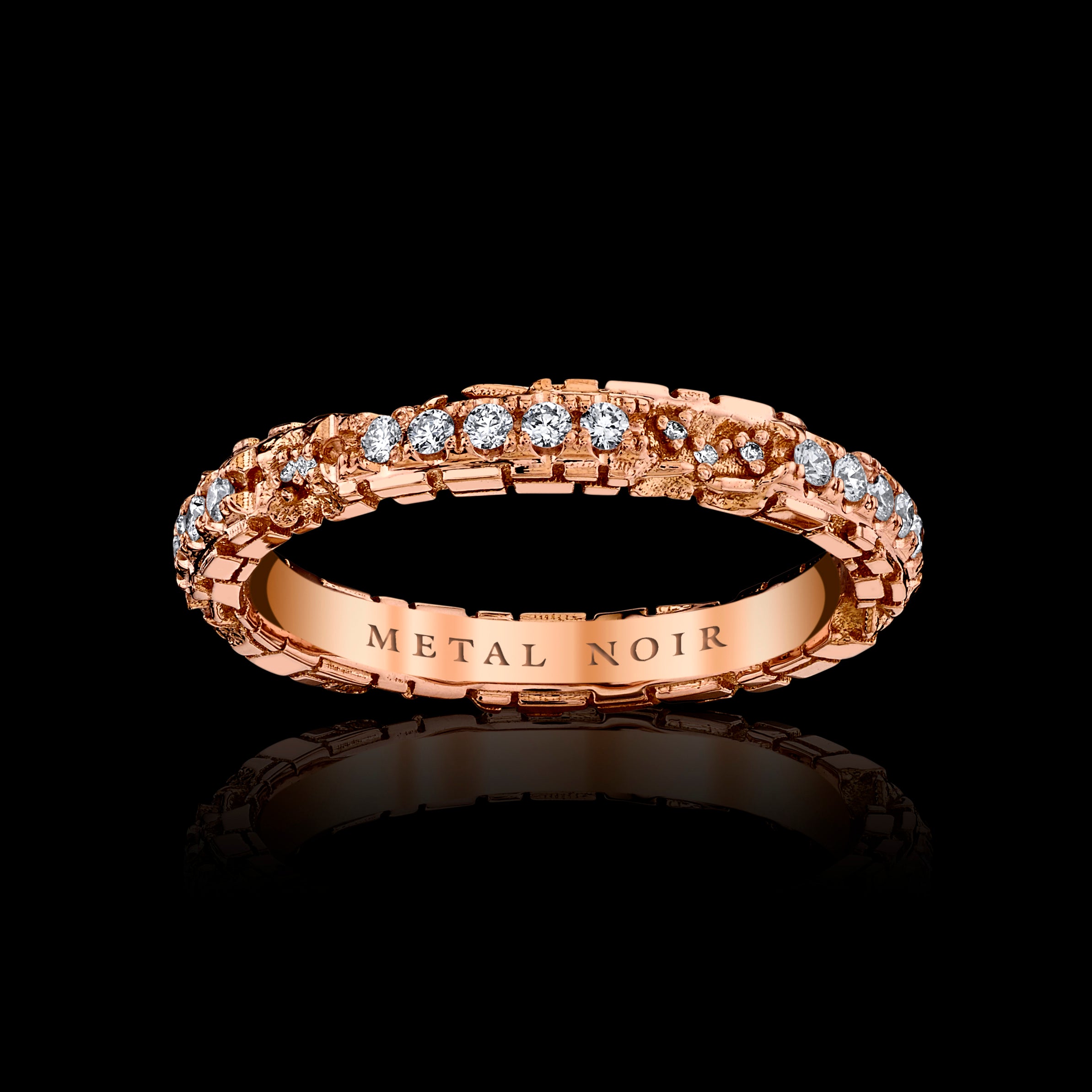 ‘Eroded Architecture’ ULTRATHIN Ring in solid 18k rose gold with diamonds • Edition of 30