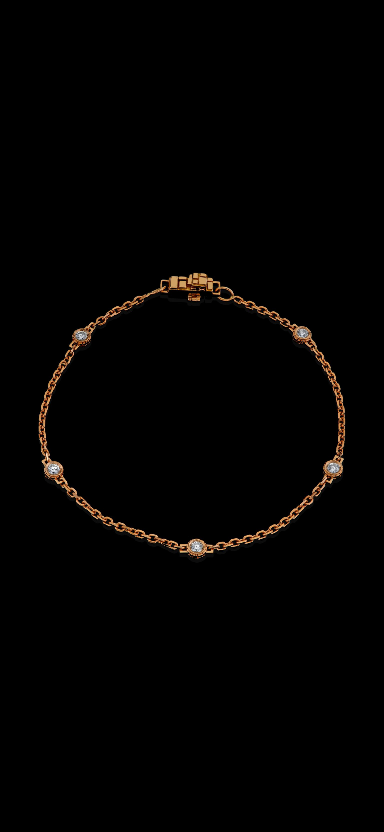 Ultrathin Collection 18k Rose Gold Bezel set Diamond bracelet