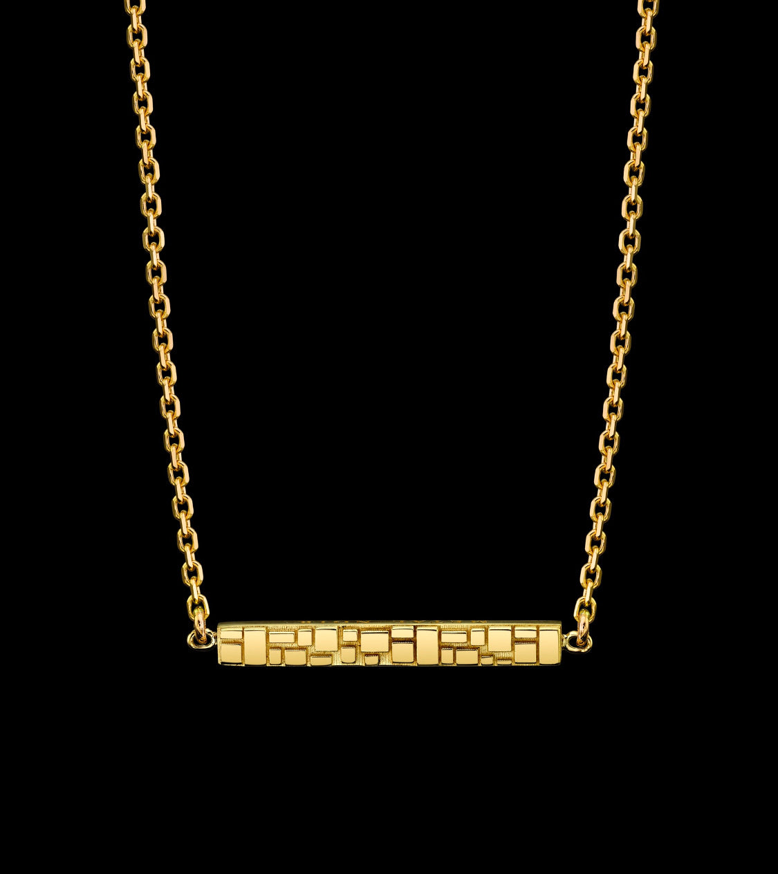 Signature Collection Linked Small Bar Necklace