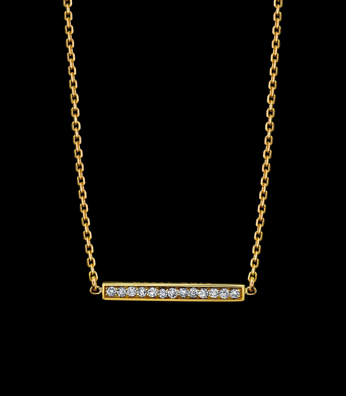 Signature Collection Linked Small Bar Necklace