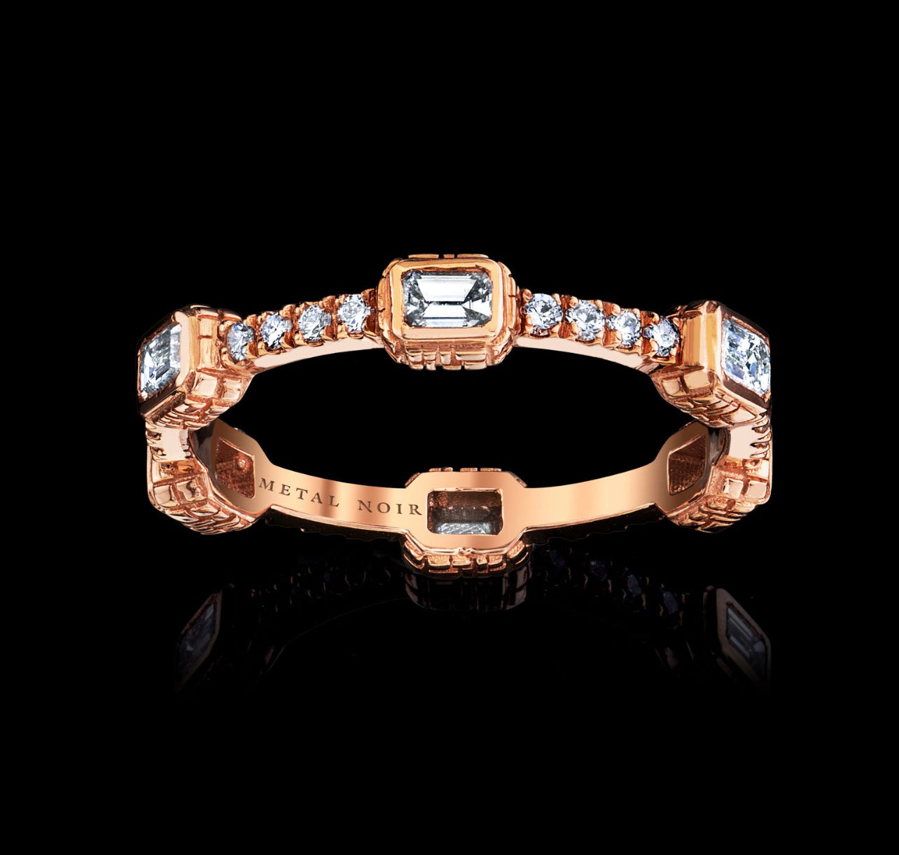 Ultra Thin Collection ‘SIX’ Eternity Diamond Ring with 10 Pointer Emerald Cut diamonds