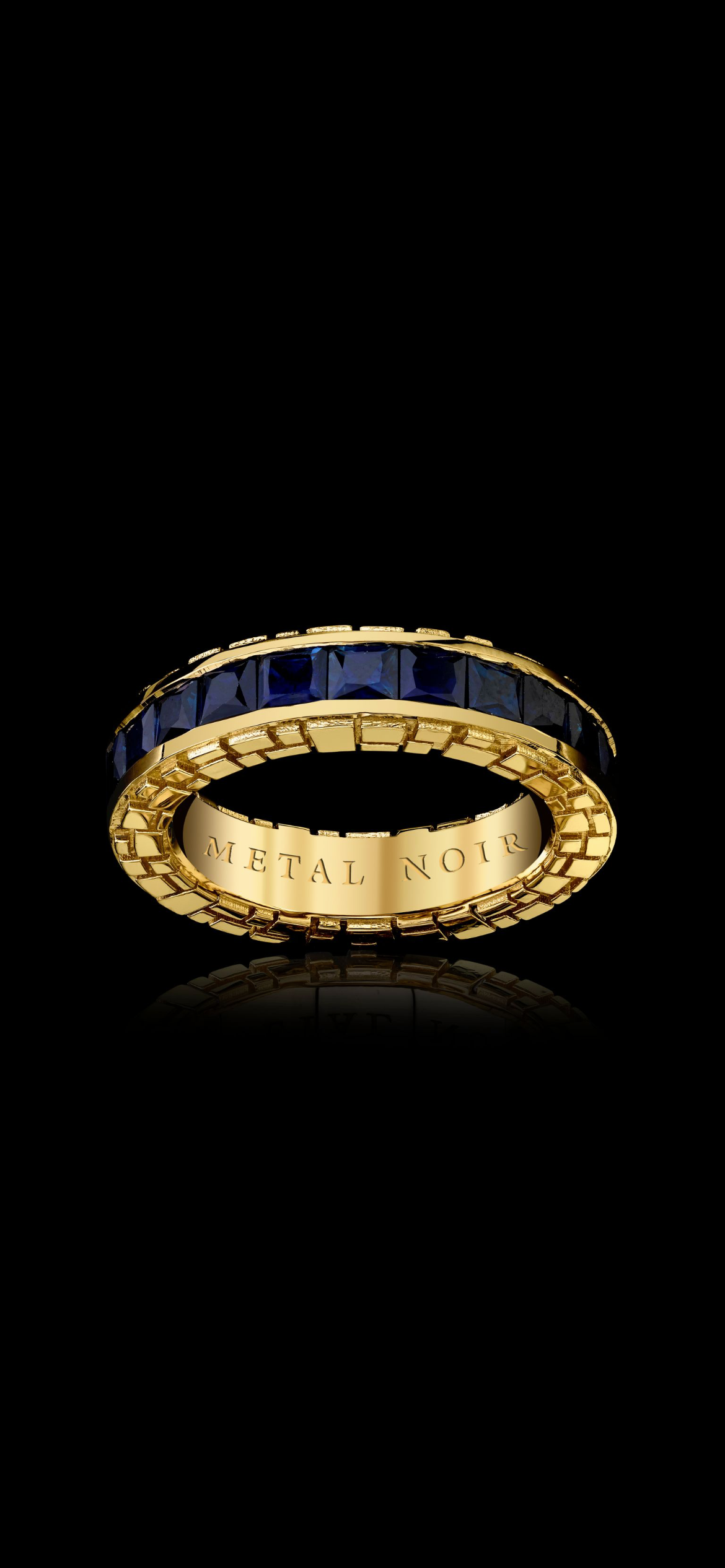 Signature Collection 20 Pointer Princess Cut Natural Blue Sapphire Ring